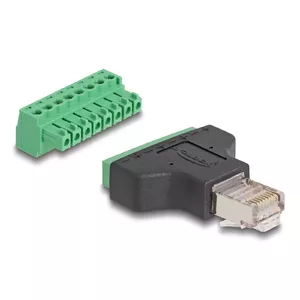 Адаптер DeLOCK RJ45 male > Клеммная колодка 8 pin 2-part 3.81 mm