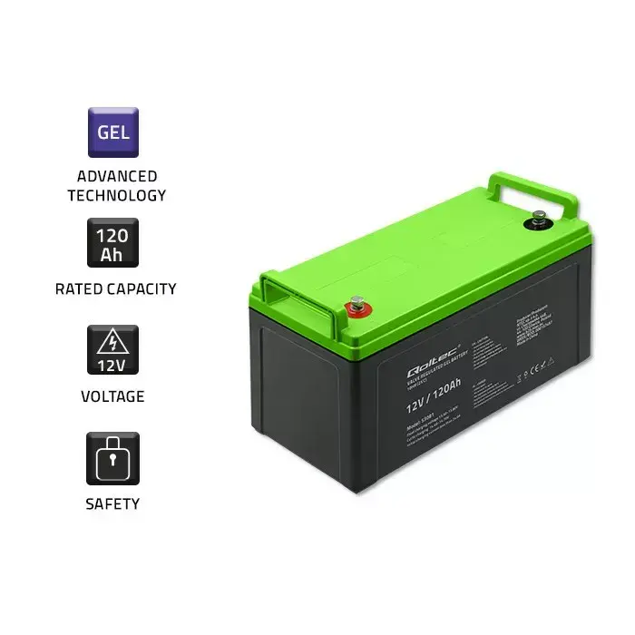 Gēla akumulators QOLTEC 53081 12V 120Ah Photo 3