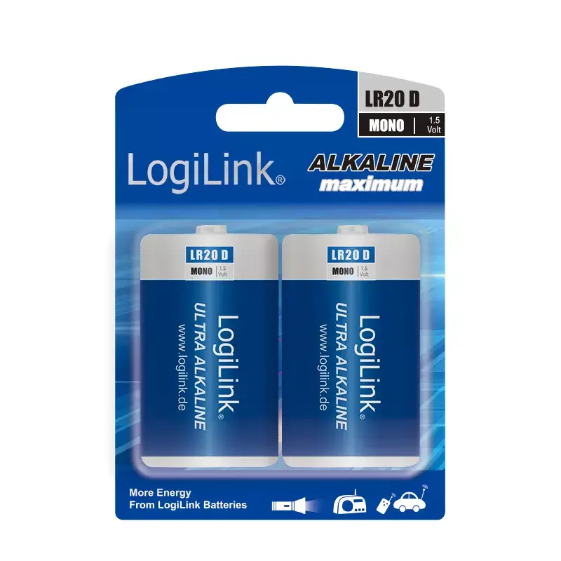 LogiLink LR20B2 D Alkaline Battery Photo 3