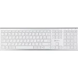 Bezvadu plānā tastatūra Powerton WPKBUS-S ar CZ+SK izkārtojumu, balta, kompaktā zemprofila