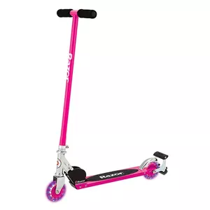Классический самокат Razor S Spark Sport для детей, складной, стальная рама и дек, 2 колеса, высота 825 мм, нагрузка до 100 кг, черно-розовый