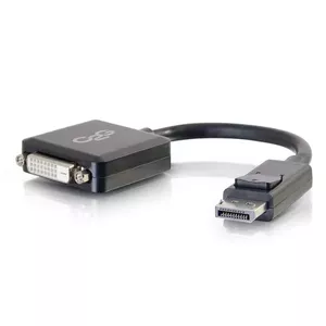 C2G 8in DisplayPort Male to Single Link DVI-D Female Adapter Converter Black