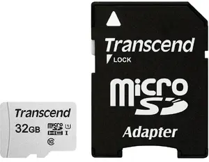 Карта памяти Transcend 300S MicroSDHC 32GB с адаптером Class 10 UHS-I U1 скорость чтения 95 МБ/с