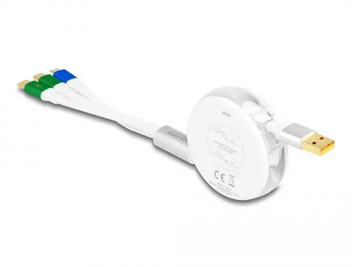 DeLOCK USB 3 in 1 Retractable Charging Cable 85358 Photo 2
