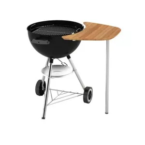 Side table Weber 17638 Silver Bamboo Metal