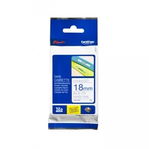 Label tape Brother TZe-243 — 18 mm white on clear, compatible with Brother P-touch printers
