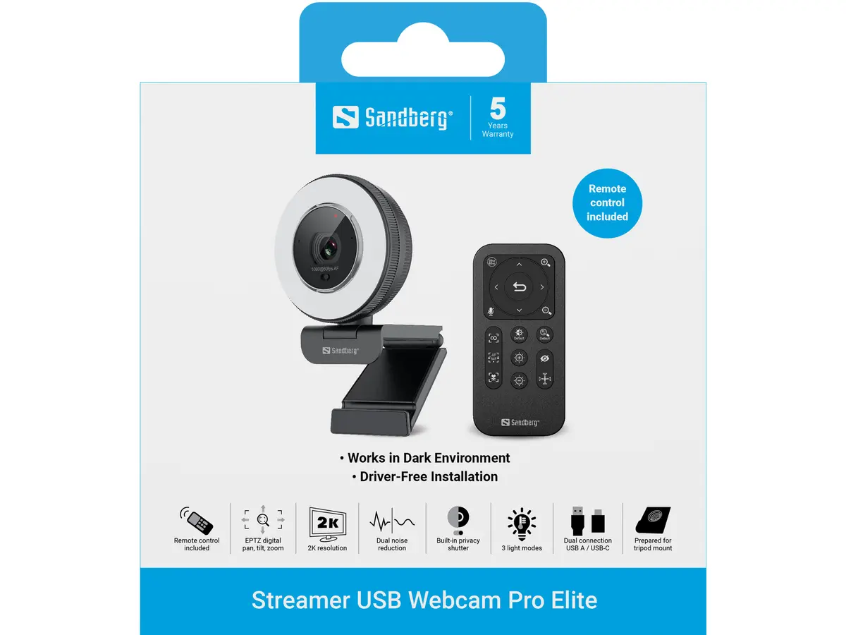 Sandberg Streamer USB Webcam Pro Elite tīmekļa kamera Photo 10