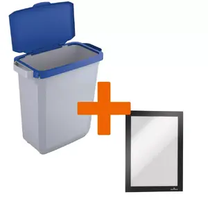 Durable DURABIN Rectangular Plastic Blue Grey Width 590 mm Depth 275 mm Height 600 mm