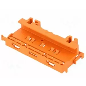 Mounting holder for Wago 221 Series 4 mm² connectors on DIN-35 rail, orange (Wago 221-500)