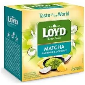 Tea bags Loyd Matcha Pineapple Coconut, green tea, 20 bags × 1.5 g