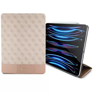 Protective iPad case GUESS GUFCP12PS4SGP for 12.9" iPad, pink 4G stripe allover design