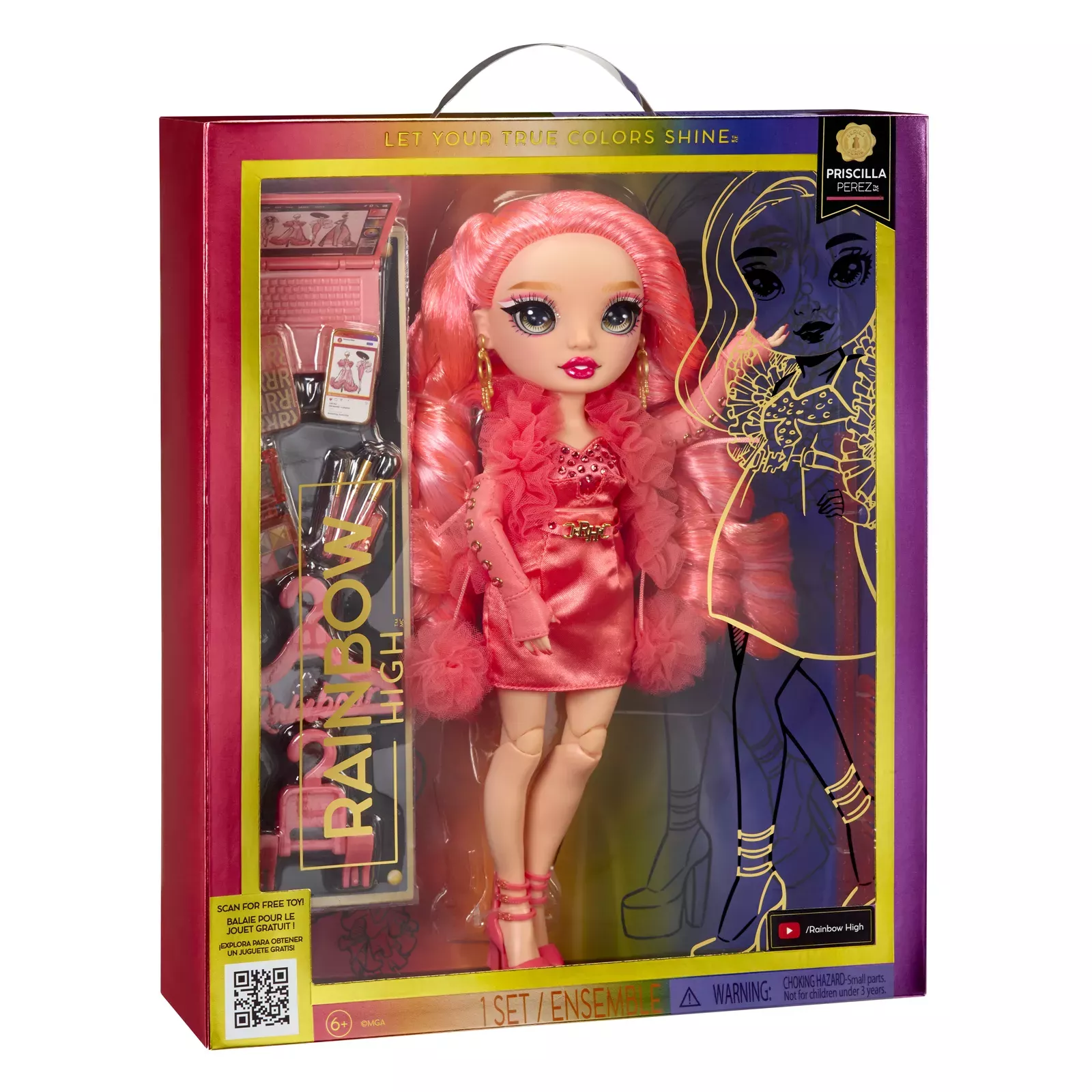 Rainbow High Victoria- Light Pink Fashion Doll and Freckles from