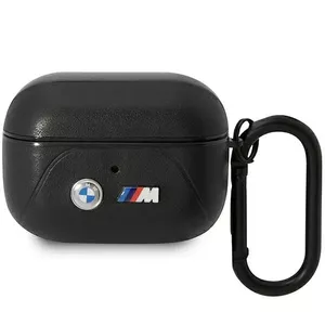 Protective leather case for AirPods Pro by BMW BMAP22PVTK — black, curved line design