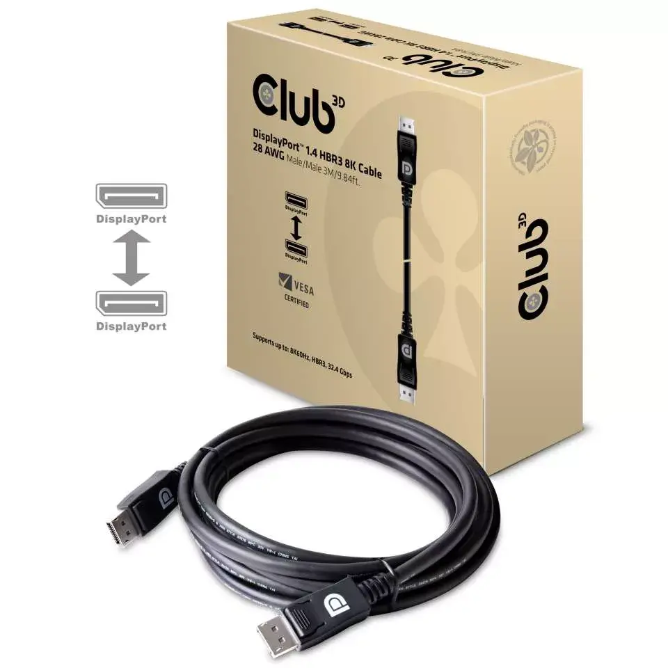 Кабель DisplayPort CLUB3D 8K 28AWG Photo 2