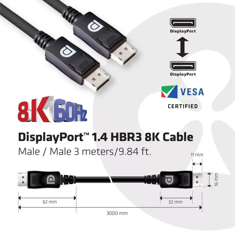 Кабель DisplayPort CLUB3D 8K 28AWG Photo 3