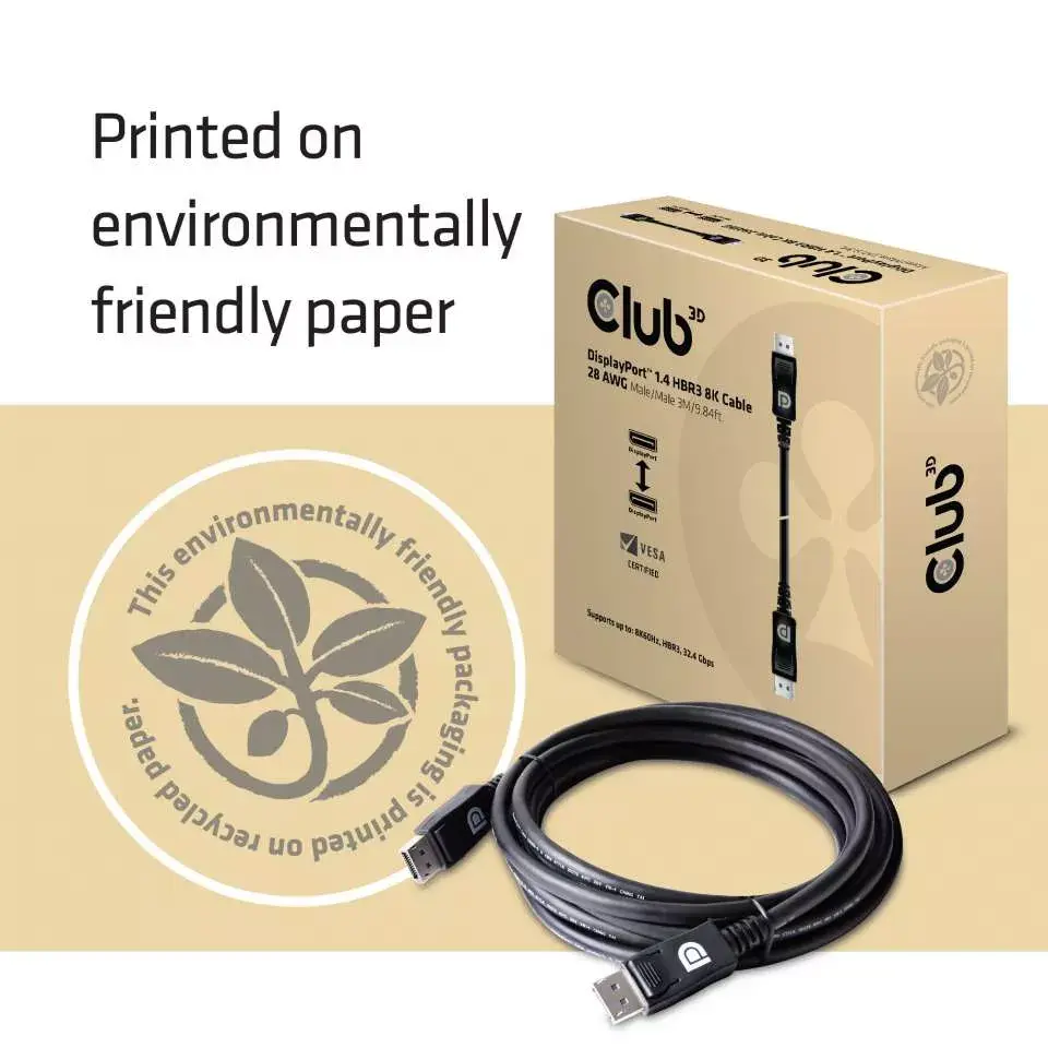 Кабель DisplayPort CLUB3D 8K 28AWG Photo 5