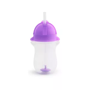 MUNCHKIN Jebkura leņķa krūzīte ar salmiņu, violeta, 12m+, 295 ml, 90144