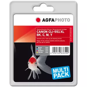 Kārtridžs AgfaPhoto APCCLI551XLSET 4 pc(s) Melns Zils Magenta Dzeltena