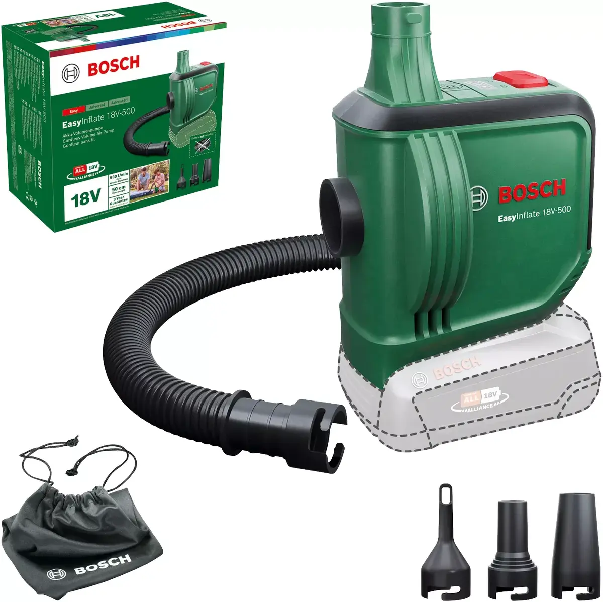 Elektriskais gaisa sūknis Bosch EasyInflate 18V-500 Photo 2
