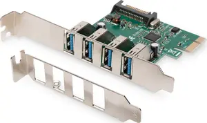 Digitus DS-30221-1 4-Port USB 3.0 PCI Express Add-on Card with VL805 Chipset and 5000 Mbit/s Data Transfer Rate