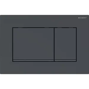 Flush plate Geberit 115.883.DW.1, black, 246×164×12 mm