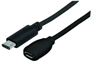 USB-C to Micro-USB Cable MANHATTAN 15 cm, USB 2.0 (480 Mbps), Male to Female, Black