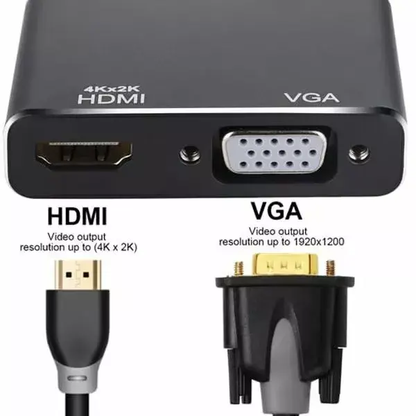 RoGer RO-DP2VGA+HDMI-BK DisplayPort uz HDMI un VGA Photo 2