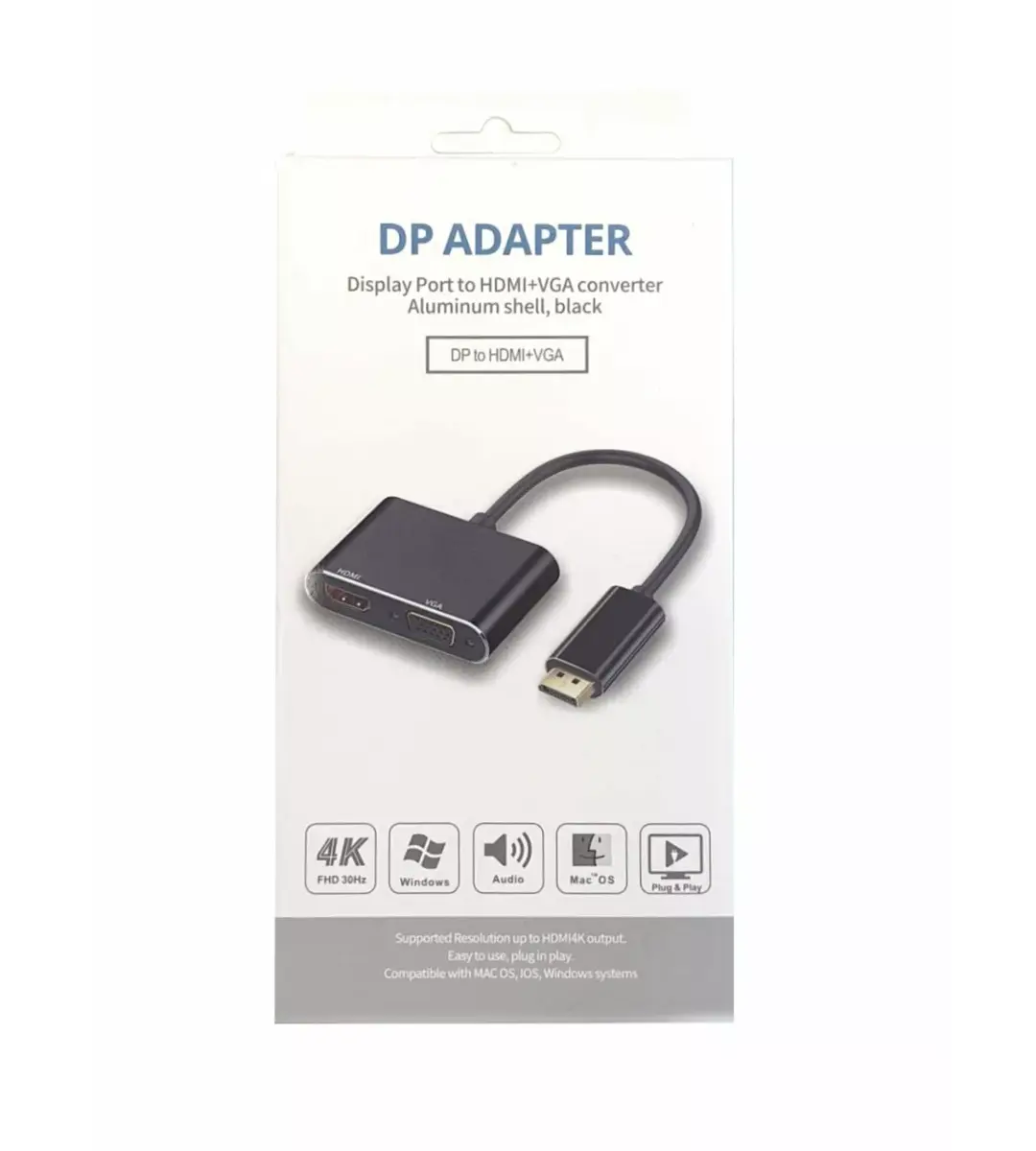 RoGer RO-DP2VGA+HDMI-BK DisplayPort uz HDMI un VGA Photo 3