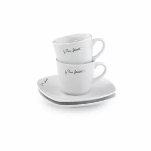 Espresso cup and saucer set LAMART DINE, 4-piece, model LT9017