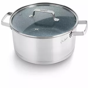 Stainless steel pot LAMART LT1104, 4.7 L, Ø 24 cm, induction compatible, glass lid