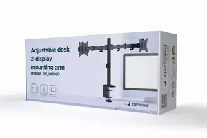 Monitor mount Gembird MA-D2-01 for 2 displays up to 32", VESA 75x75–100x100, clamp, 18 kg, black