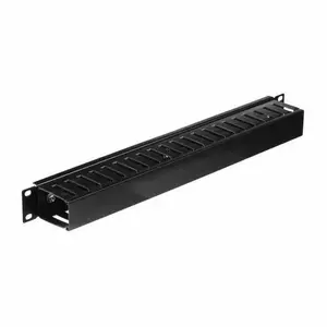 Kabeļu organizators 19" 1U NETRACK, melns ar vāku