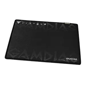 Peles paliktnis GAMDIAS NYX Black 430×350 mm — auduma virsma, gumijas neslīdoša pamatne