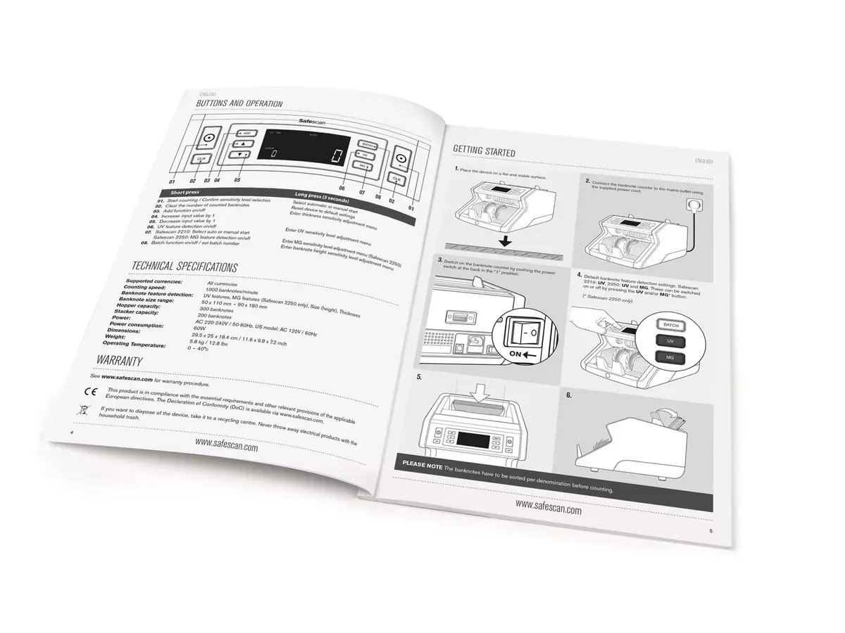 Naudas skaitītājs Safescan 2210 Photo 9