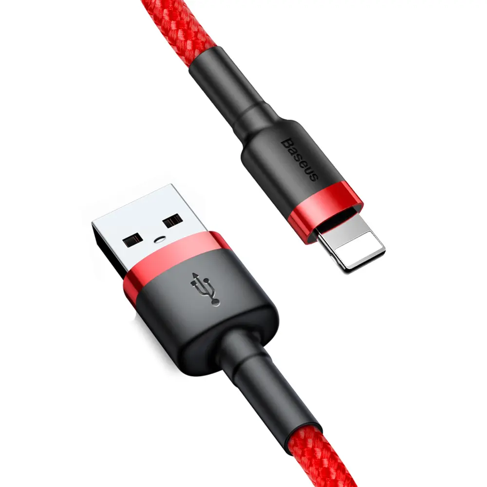 Baseus Cafule USB to Lightning Cable 2.4A 1m Black, Red | Convenient Smart Cable Photo 4