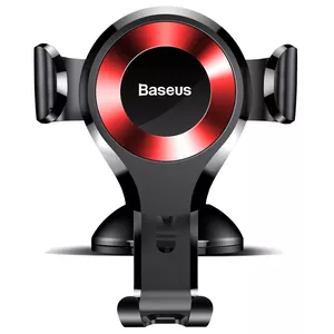 Passive car phone holder Baseus Osculum SUYL-XP09, suction cup mount, aluminium, black/red