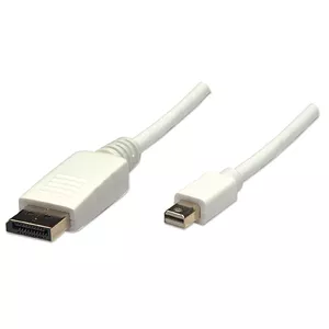 Mini DisplayPort to DisplayPort cable MANHATTAN 393812, 2 m, 1080p@60Hz, 10.8 Gbps, white