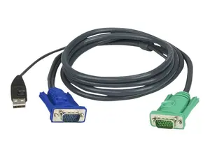 KVM cable ATEN 5 m — VGA (HDB-15) + USB A male to SPHD-15 male, black