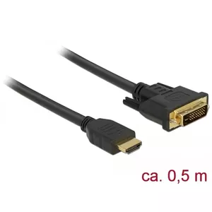 Video Cable Adapter DeLOCK 85651 0.5m HDMI Type A DVI Black
