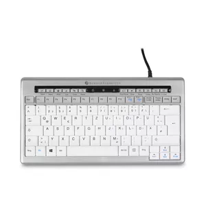 BakkerElkhuizen S-board 840 Wired Office Keyboard USB QWERTZ Swiss Scissor Key Switch Tenkeyless Light Grey White