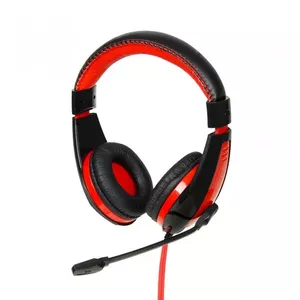 Wired headset IBOX SHPI1528MV — over-ear head-band, 3.5 mm, 2.0 channels, 4 cm drivers, 20–20000 Hz, 32 Ω, 2.2 m cable, black/red