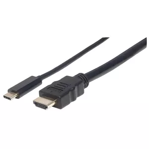 Кабель USB-C — HDMI MANHATTAN 4K@30Hz 1 м, USB Type-C → HDMI Type A, чёрный