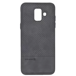 TPU чехол Evelatus для Samsung A6 (2018) с металлической пластиной для магнитного автомобильного держателя — Черный