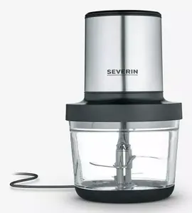 Elektriskā pārtikas smalcinātājs Severin KM 3867 1 L 400 W Melns Sudrabs Caurspīdīgs