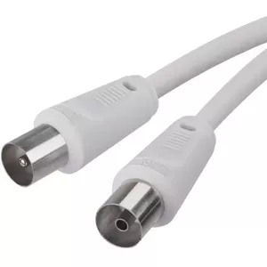 Coaxial antenna cable EMOS S30100 1.25 m male-to-female white