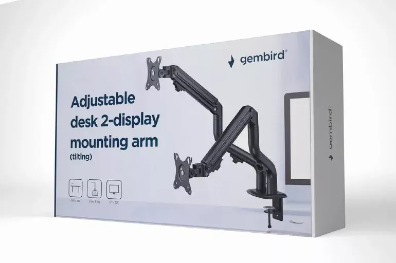 Monitor mount GEMBIRD MA-DA2-02 dual-arm for 2x32" Photo 2