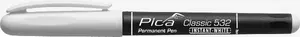 Перманентный маркер PICA MARKER 532/52/SB, пулевый наконечник 1–2 мм, белые чернила