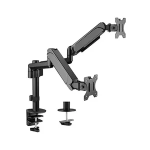 Monitor mount Gembird MA-DA2P-01 dual 32" desk clamp/grommet, 2-arm, VESA 75x75–100x100, max weight 18 kg, black