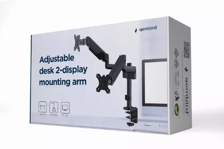 Gembird MA-DA2P-01 kronšteins diviem monitoriem Photo 2