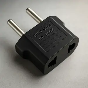 Travel Adapter Riff RF-TR-ADAP-BK USA/CN 2-pin to Euro 2-pin, Black